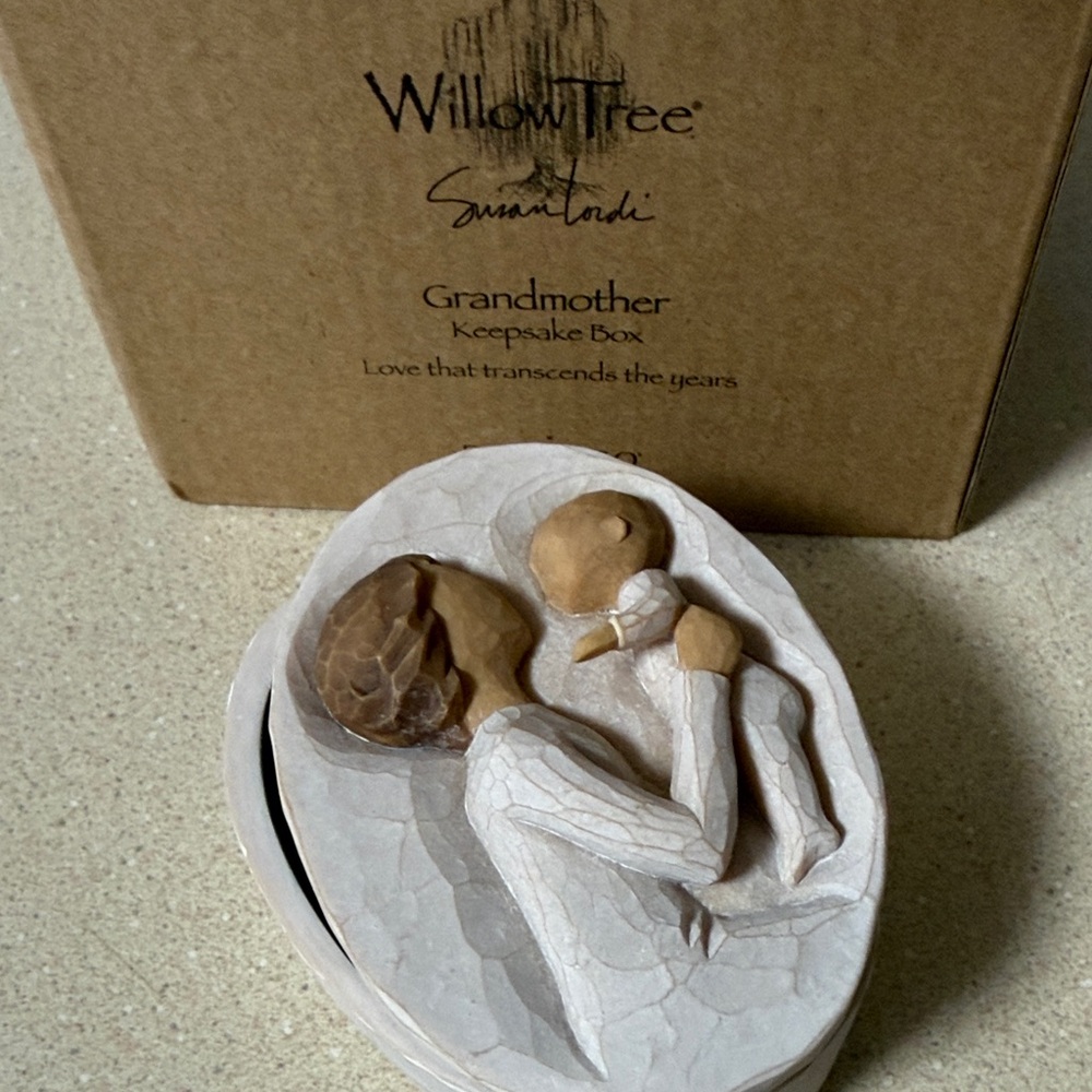 Willow Tree Grandmother Keepsake Box - Cream and Brown